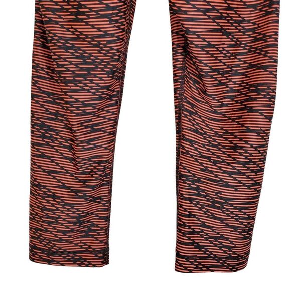 Under Armour Heat Gear Mid-rise Geometric Active Capri Leggings Dark Gray Orange - Picture 8 of 14